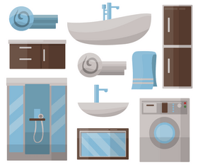 Bathroom elements vector