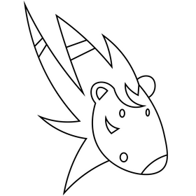 Porcupine suprised black and white clipart