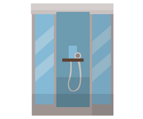 Glass bath cabin clipart