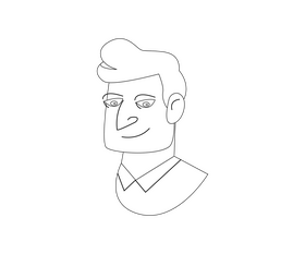 Brunet business man portrait black and white clipart