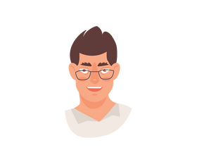 Brutal man with glasses illustration clipart