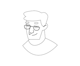 Free businessman with glasses black and white clipart