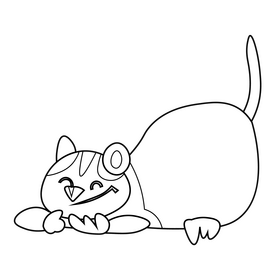 Happy opossum black and white clipart