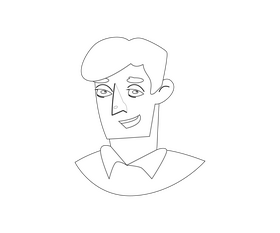 Smiling businessman smiling black and white clipart