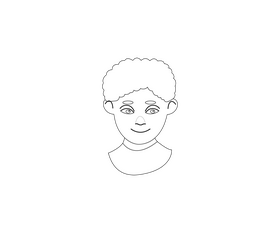 Shy boy face free black and white clipart