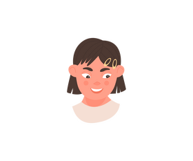 Cartoon little girl with bob clipart