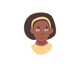 Cute black girl portrait clipart