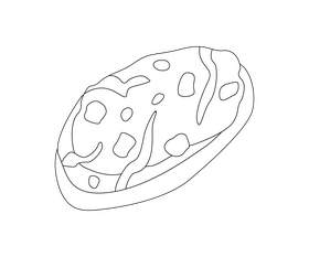 Cartoon chocolate chip cookies black and white clipart