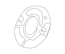 Bagel cookie black and white clipart