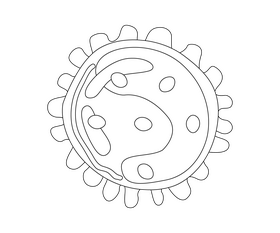 Sun cookie drawing black and white clipart