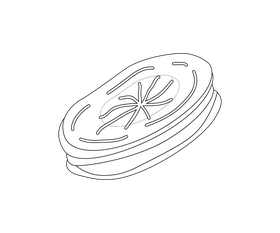 Sandwich cookie black and white clipart