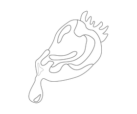 Chocolate covered strawberries black and white clipart