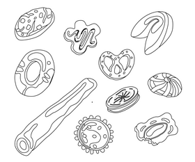 Cookies black and white vector