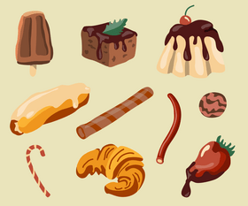 Desserts, cakes vector