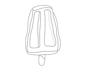Chocolate ice cream black and white clipart