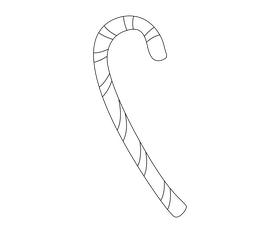 Christmas lollipop black and white clipart