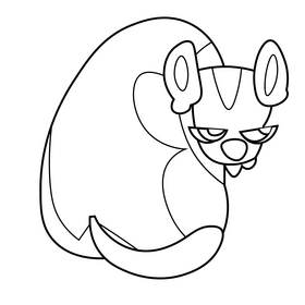 Possum animal black and white clipart