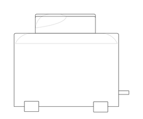 Toaster black and white clipart