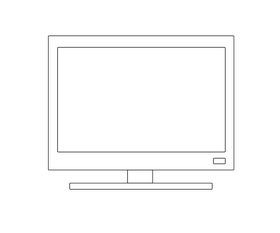 Cartoon tv black and white clipart