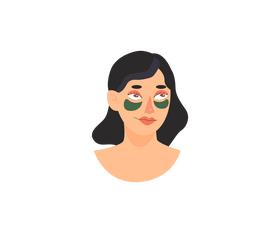 Cute girl with under eye patches clipart