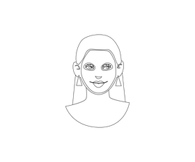 Long haired girl with facial mask free black and white clipart