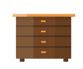 Wooden chest of drawers illustartion clipart