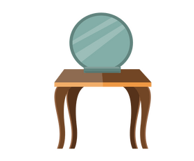 Round mirror on the table clipart