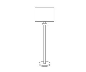 Cartoon floor lamp black and white clipart