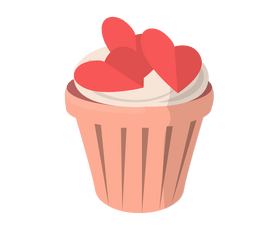 Romantic cupcake clipart