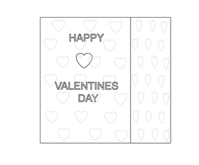 Valentine's Day Postcard black and white clipart