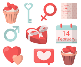 Love, romance icons vector