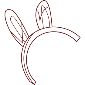 Rabbit ears black and white clipart