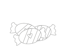 Romantic candy illustration black and white clipart
