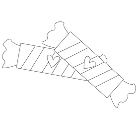 Romantic candy black and white clipart