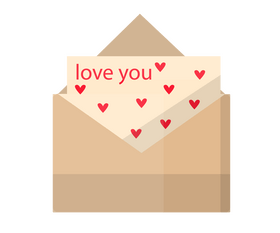 Cartoon envelope with letter clipart