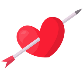 Arrow through heart drawing clipart