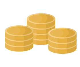 Cartoon gold coins clipart