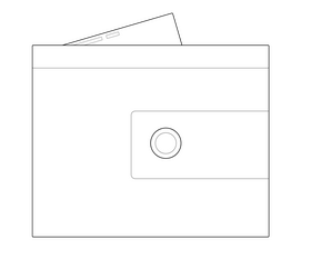 Purse with money black and white clipart