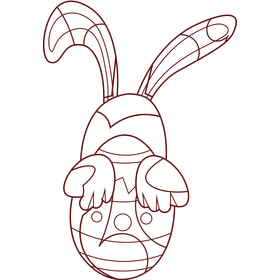 Rabbit easter black and white clipart