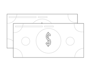 Free cash money black and white clipart