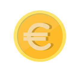 Gold euro coin clipart