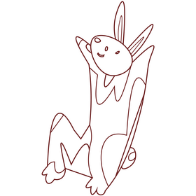 Rabbit black and white clipart