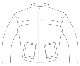 Motorcycle biker jacket black and white clipart