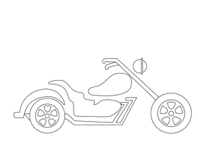 Cartoon motorcycle black and white clipart