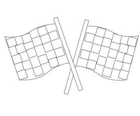 Racing flags free black and white clipart