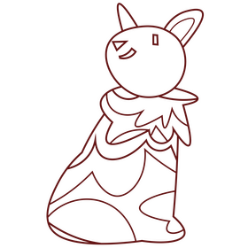 Cute rabbit sitting black and white clipart