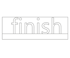 Finish banner black and white clipart