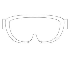 Protective sports glasses illustration black and white clipart