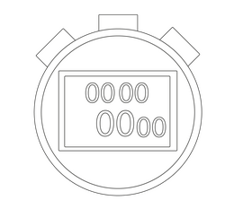 Stopwatch timer black and white clipart