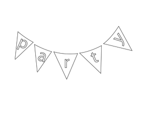 Party garland black and white clipart